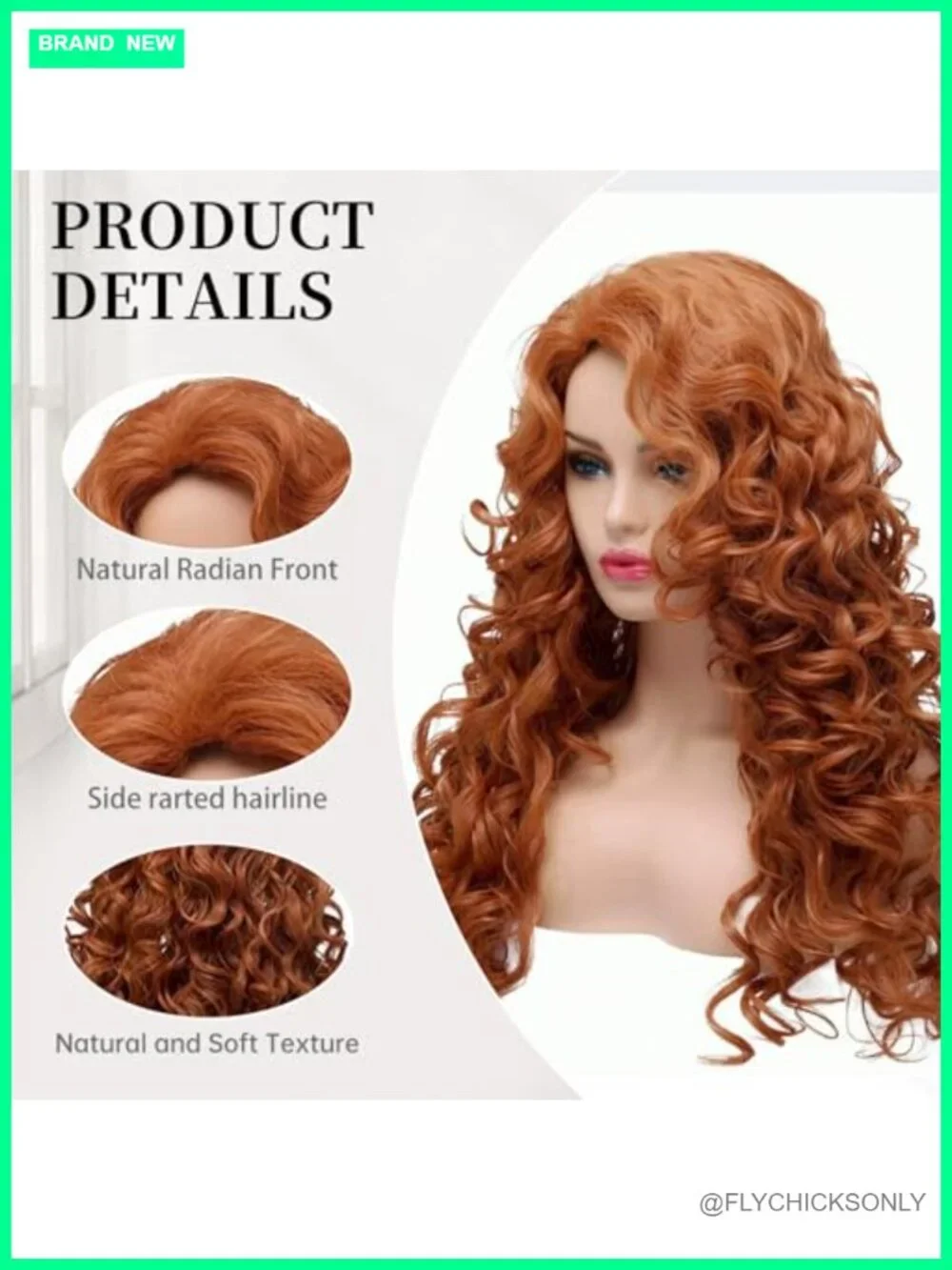 Wavy Full Head Wig for Women Heat Resistant Synthetic Hair with Adjustable Cap